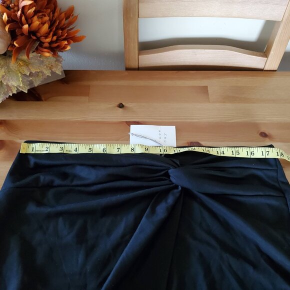 A New Day - Women's Ruched Ponte Mini Skirt - Black Size L - Picture 7 of 11